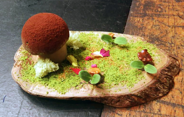 Receta: Puding de Boletus Edulis con tierra de espinacas